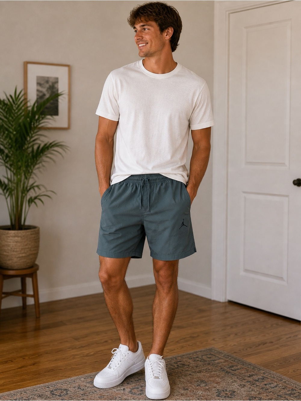 Air Jordan Men's Shorts With String Size 34 Style 724497 Green